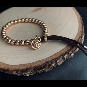 (3)Gold Plated Beaded Stretch Bracelet Handcrafted